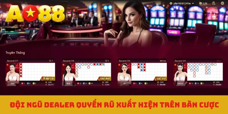 Đội ngũ Dealer quyến rũ xuất hiện trên bàn cược